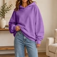 thumbnail image 3 of cocolona Oversized Hoodies for Women Long Sleeve Pullover Solid Color Sweatshirts Casual Hooded Fall Trendy Outfits, 3 of 7