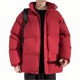 thumbnail image 3 of Ahdbta Men's Puffy Jackets Plus Size Winter Warm Padded Quilted Coats Zip Up Stand Collar Windproof Ouerwears with Pockets, 3 of 6