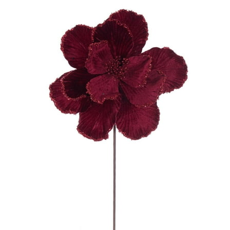 20" Burgundy Magnolia 10" Flower 3/Bag