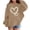 Khaki, variant on Girls' Heart Graphic Print Cute Hoodies Long Sleeve Pullover Hoodie Sweatshirt with Pocket Oversized Fleece Lined Cozy Jacket