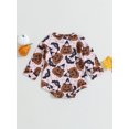 thumbnail image 4 of Wassery Infant Baby Rompers 3M 6M 12M 18M Halloween Clothes Cat/Bat Print Toddler Long Sleeve Jumpsuit for Newborn Infant, 4 of 8