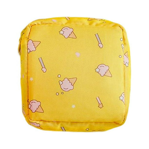 Monstrate Bolsa de almacenamiento exquisita de gran capacidad para servilletas sanitarias, bolsas ligeras, paquete de transporte, tienda de Almacenamiento y organización del hogar Amarillo