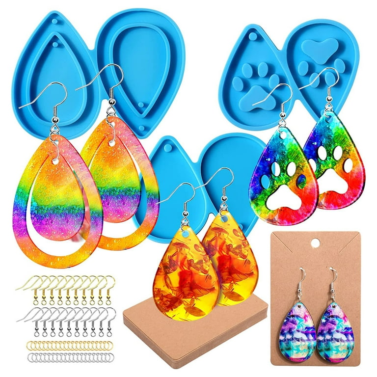 TINYSOME Earring Resin Molds Silicone Earring Molds with Earring Cards for  Valentines Day 