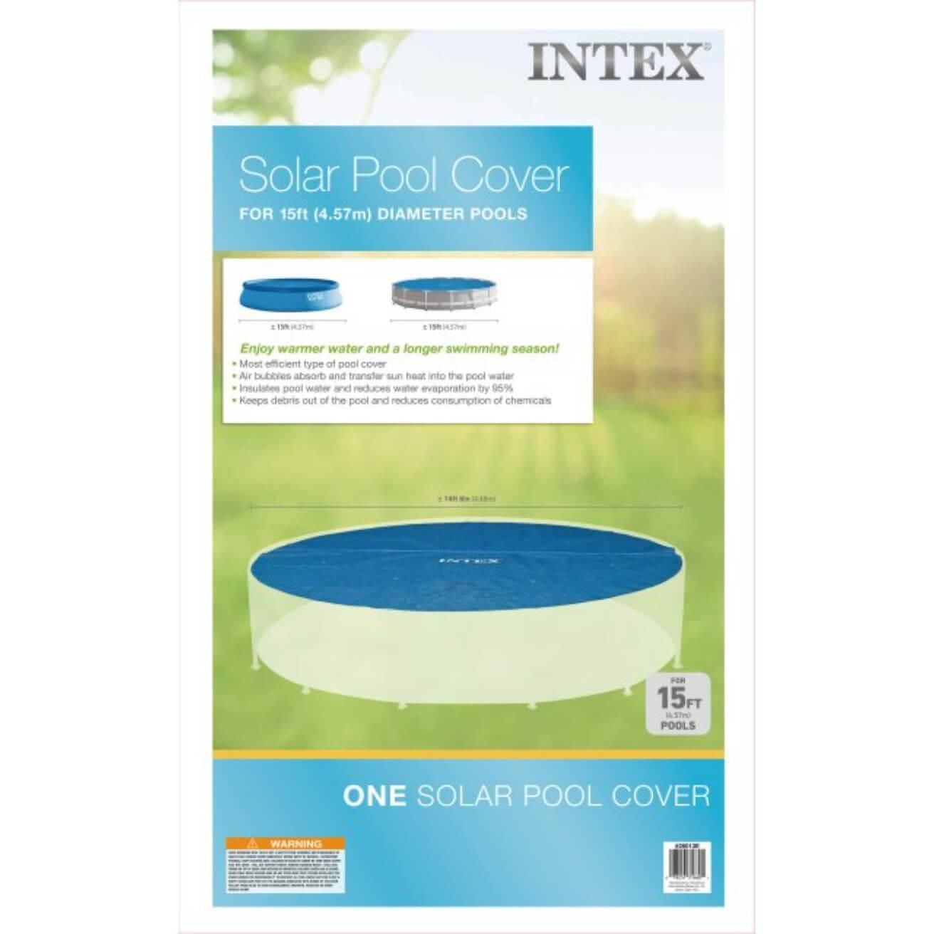 Couverture de piscine solaire Intex de 15 pieds, âge : adulte
