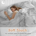 thumbnail image 4 of White Gray Bedding Duvet Cover Set Queen Size 4 Pieces Abstract Art Marble Texture Modern Simple Bedding Set with Zipper Closure, 1 Comforter Cover 90x92 Inches 1 Flat Sheet & 2 Pillow Cases, 4 of 7