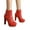 A Red, variant on Women's Leather Ankle Boots Platform Non Slip Elastic Mid Calf Dress Booties Fashion Buckle Strap Punk Motocycle Boots White Size 6