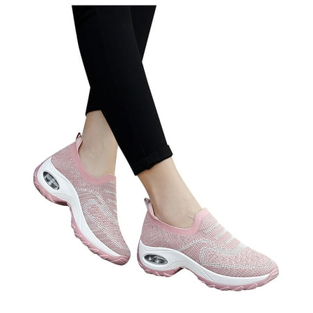 

DVKOVI Women s Platform Sneakers Womens Slip On Shoes Work Non Slip Sneakers Walking Shoes Slip On Breathe Mesh Walking Shoes Women Fashion Sneakers Sneakers for Women Pink 42