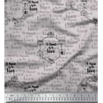 thumbnail image 1 of Soimoi Grey Moss Georgette Fabric To Travel Is To Live Text Printed Craft Fabric by the Yard 42 Inch Wide, 1 of 2