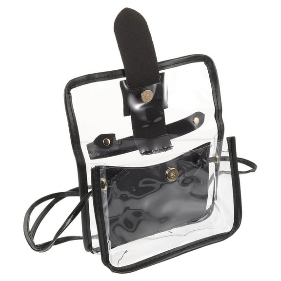 WASHWEPE Clear Bag Simple Design Square Waterproof For Club Shopping 1Pack 7.1X5.1X2.4In