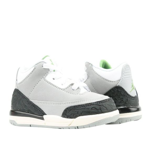 Toddler's Jordan 3 Retro Lt Smoke Grey/Chlorophyll (832033 006) - 9