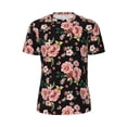 thumbnail image 5 of Wukai Rose Flowers Print Men's Short-Sleeved Mesh T-Shirt,Quick-Dry Short Sleeve Workout T-Shirt-Small, 5 of 8