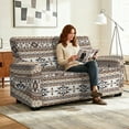 thumbnail image 3 of Yuyamidu Aztec Print Recliner Loveseat Covers Retro Recliner Loveseat Slipcover with Elastic Edge Washable Furniture Protector Covers for Pet, 3 of 8