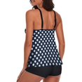 thumbnail image 3 of 2Pcs Tankini Women’s Shorts Bikini Set Vintage Boho Floral Printing Suspender Tops and Solid Color High Waist Shorts Plus Size Swimwear, 3 of 7