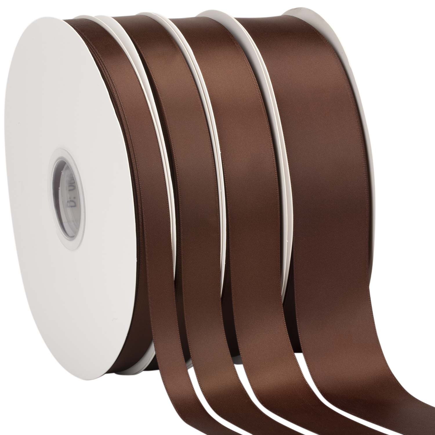 Ribbonitlux Brown Satin Ribbon 1/2 inch Double Sided Quality Satin for Weddings, Invitations, Sashes, Crafts, Apparel, Headbands - 100 Yds/roll