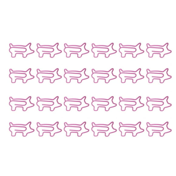 LNGOOR 24 Pcs Office Supplies Bulldog Clips Paper Assorted Size Pink