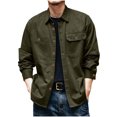 thumbnail image 2 of Bxsruta Mens Long Sleeve Shirts Casual Button Down Utility Shirts with Pockets, 2 of 6