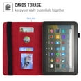 thumbnail image 3 of Dteck Folio Case For Amazon Kindle Fire HD 8 (10th Generation) / HD 8 Plus 2020 Tablet, Muilt-angle Viewing Stand Embossed PU Leather Folio Flip Case with Built-in Card Slots, Red, 3 of 6