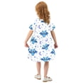 thumbnail image 4 of Bats Moons Pattern Girls Short Sleeve Dress A Line Sun Protection Breathable Comfort Sundress 3T, 4 of 8