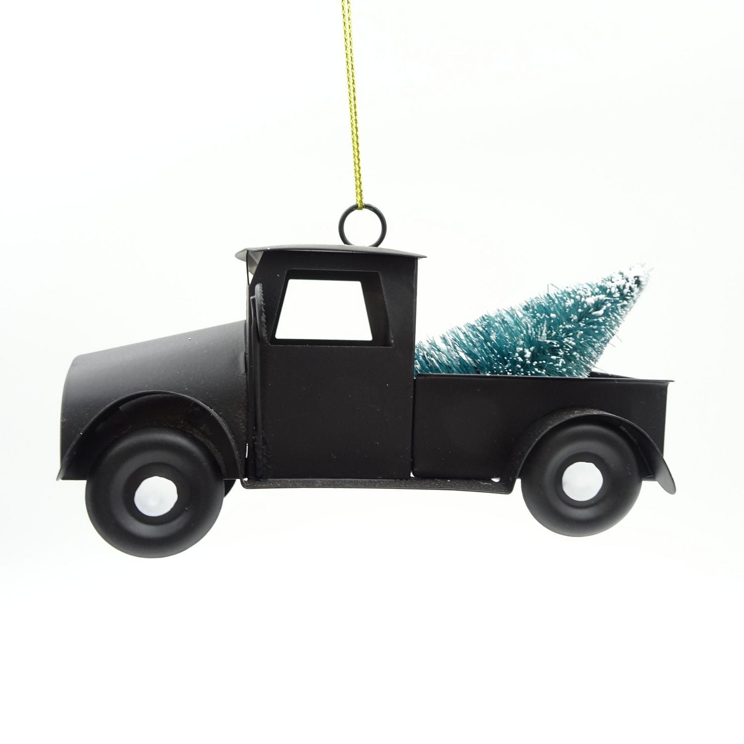 Holiday Time Metal Car with Tree - Black