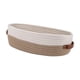 thumbnail image 2 of Cesta de almacenamiento tejida con cuerda de algodón, cesta de baño sencilla con asas para Caqui y blanco, 2 of 9