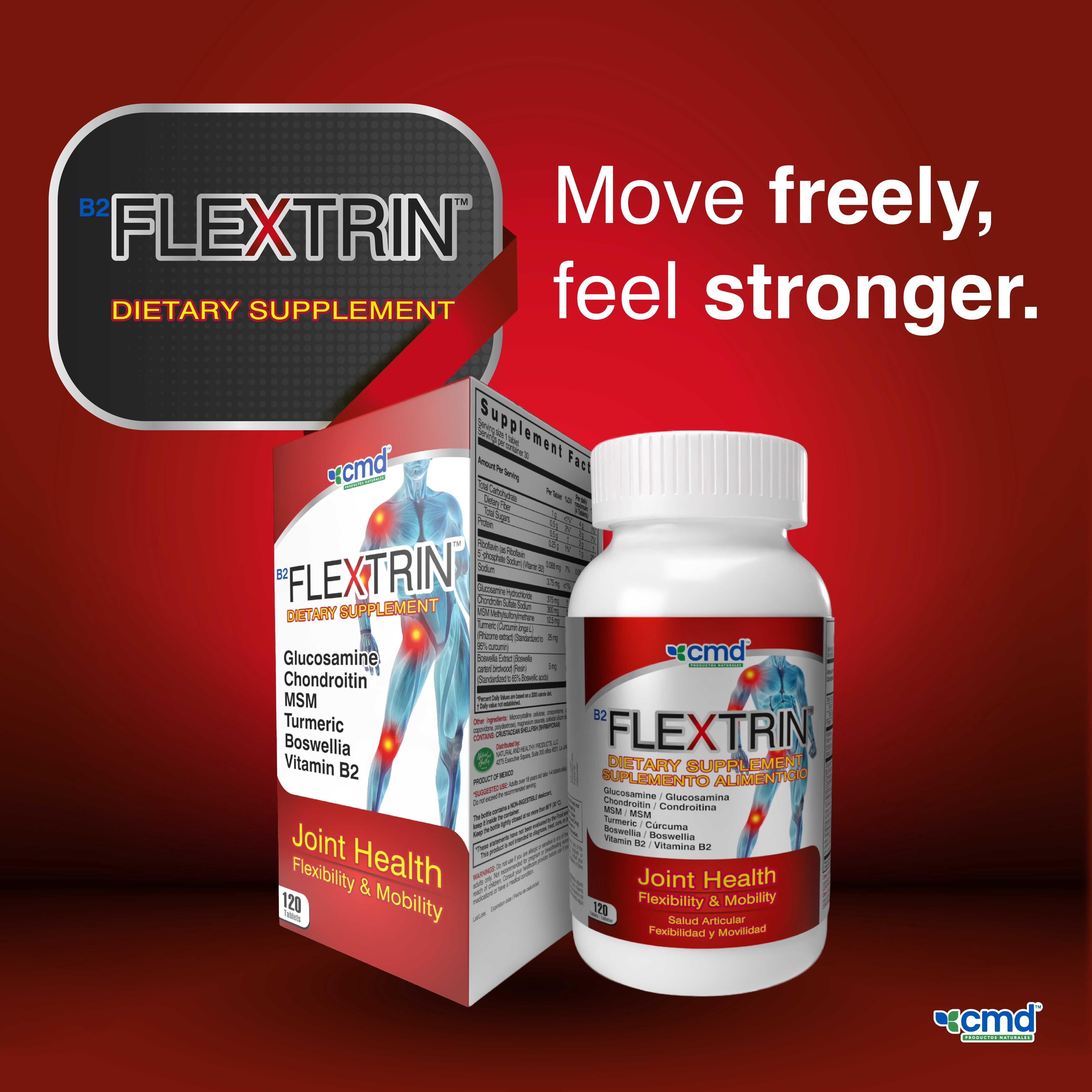 Flextrin Joint Pain Relief Tablets with Glucosamine, 120 Count