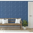 thumbnail image 2 of S4Sassy Peel and Stick Wall Covering, Petite Midnight Floral Wallpaper Removable Wallwrap - Blue Instant Wall Mural for Bedroom, Bathroom, Laundry Room, Closet Interior (25"x120" inch), 2 of 7