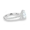 thumbnail image 3 of 2.00Ct Cushion Cut Moissanite Halo & Cathedral 2mm Pavé Engagement Ring, 14K White Gold, US 4.5, 3 of 7