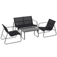 thumbnail image 1 of Outsunny Ensemble de Mobilier de Patio 4 Pcs avec Causeuse, Fauteuils et Table Basse, 1 of 10