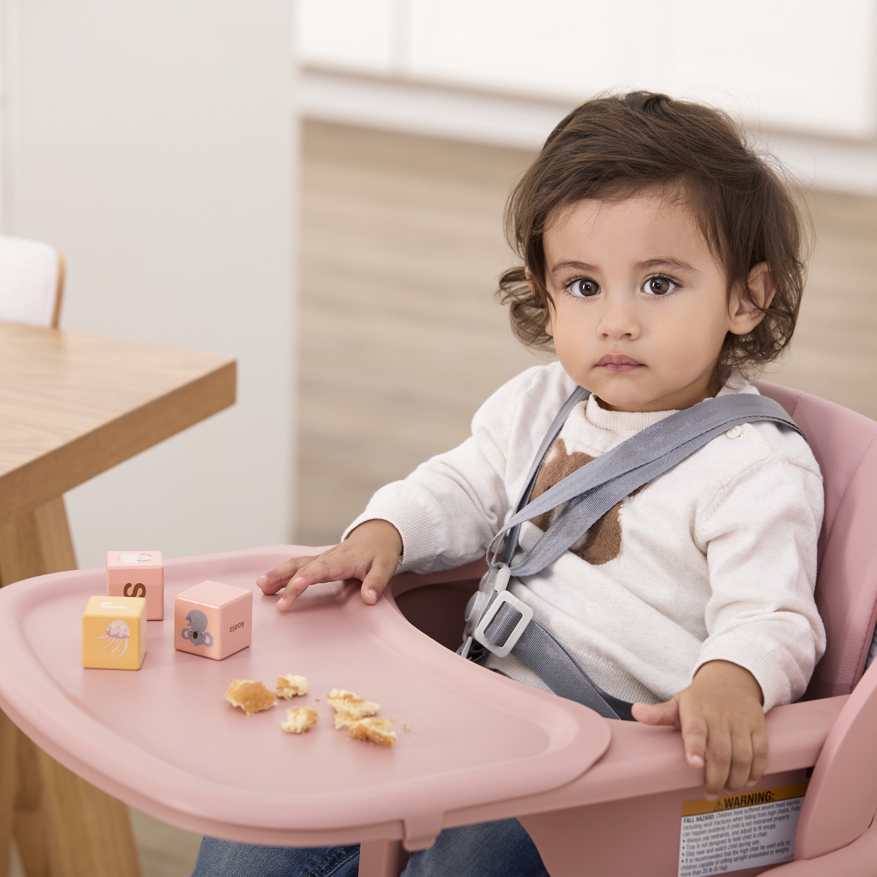 Evolur Step and Savor Convertible High Chair​, Rose Petal