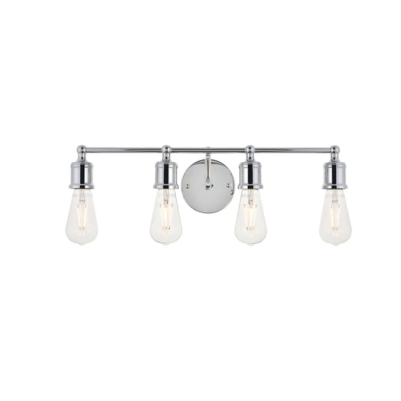 Living District Serif 4-Light Mid-Century Metal Wall Sconce in Chrome