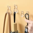 thumbnail image 1 of Xingzhi 2 Pieces ABS Animal Shape Hook Punch-free Decorative Self-adhesive Replacement Simple Style Bathroom Key Hanger Transparent, 1 of 9
