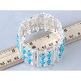 thumbnail image 3 of Alilang Synthetic Turquoise-like Bead Synthetic Crystal Rhinestone Fashion Bracelet Bangle Cuff, 3 of 5