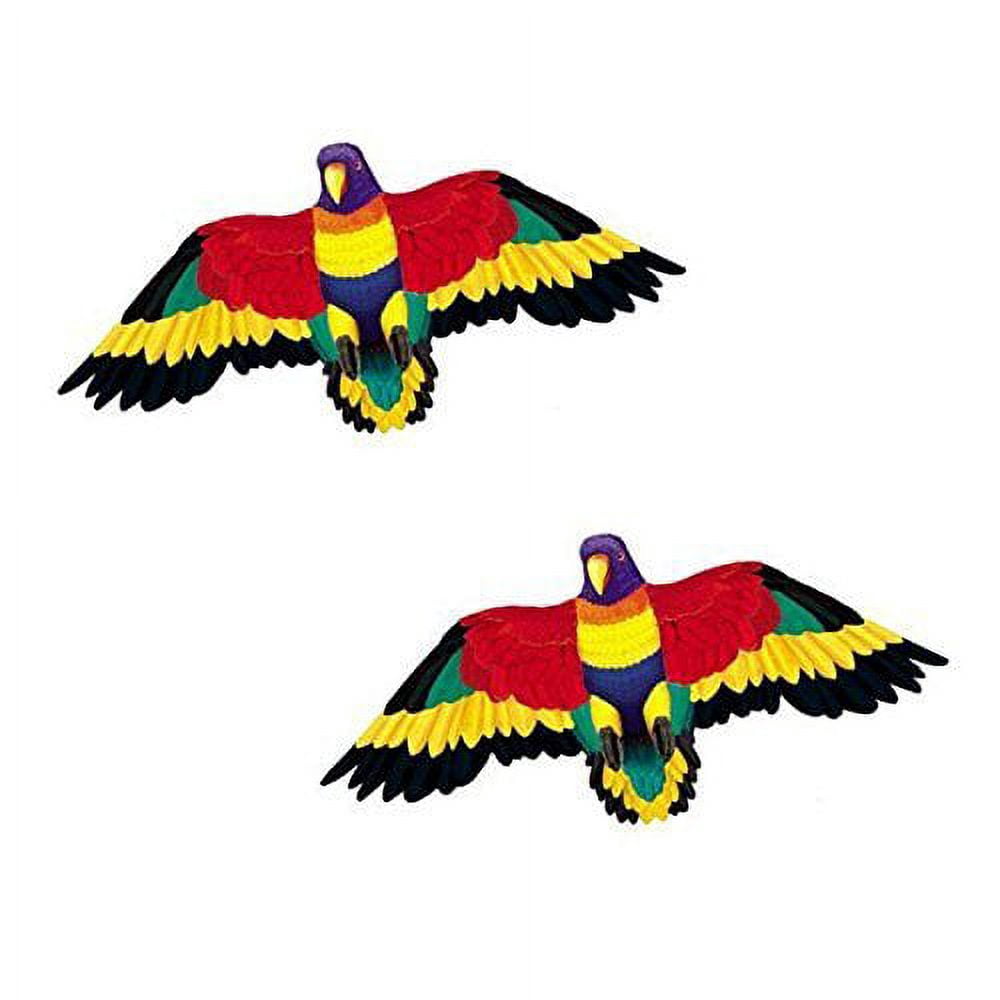 Gayla Industries 856 Rainbow Parrot Wildlife Wing Flapper Kite-55" Wingspan Set of 2 Kites