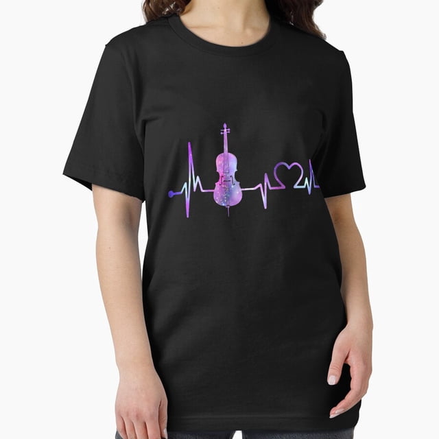 Cello Heartbeat Galaxy Outer Space Musical Instrument Design Unisex T-Shirt GH03500, up to size 5XL