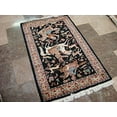 thumbnail image 4 of wesome 3 Horses King Hunting Hand Knotted Fine Rug Carpet (4 x 2.6)', 4 of 5