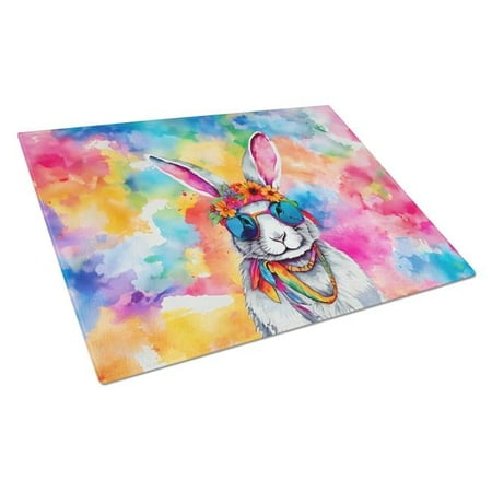 

15 x 12 in. Unisex Hippie Animal Rabbit Glass Cutting Board