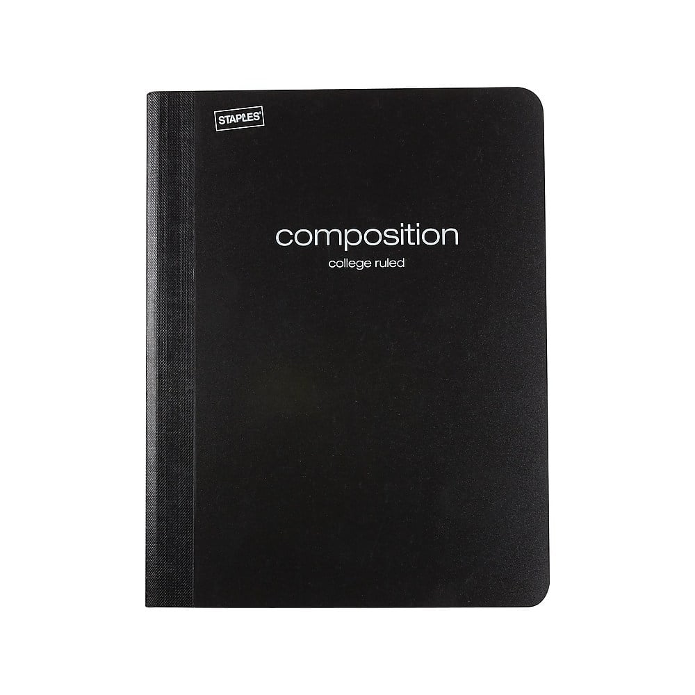 Staples Composition Notebook 9.75" x 7.5" College Ruled 70 Sh. Black