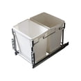 thumbnail image 2 of Silverline Double 20 Qt. Kitchen Cabinet Pull-Out White Waste Container Recycle Trash Can, 2 of 5