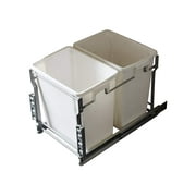 Silverline Double 20 Qt. Kitchen Cabinet Pull-Out White Waste Container Recycle Trash Can