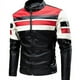 thumbnail image 5 of Chaqueta de cuero para hombre, otoño e invierno, costuras, hermosa chaqueta de cuero para motocicleta, abrigo de cuero de talla grande para hombre gordo, 5 of 6