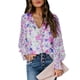 thumbnail image 2 of Blusa con mangas farol, blusa para mujer, blusa holgada con mangas farol y botones florales, blusa con botones florales, respuesta rápida, 2 of 6
