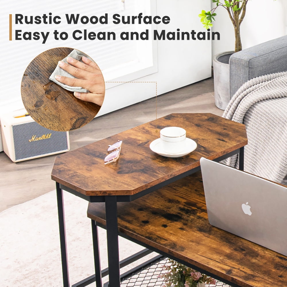 Finihen End Side Table, Narrow End Table with Rustic Wood Grain and Stable Steel Frame, for Living Room, Bedroom, Rustic Brown Finihen End Side Table, Narrow End Table with Rustic Wood Grain and Stable Steel Frame, for Living Room, Bedroom, Rustic Brown
