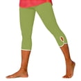 thumbnail image 6 of Women's High Waist Compression Capri Yoga Pants, Side Vent Detail Workout Leggings with Pockets, Plus Size Knee-Length Capri Tights for Gym, Running and Casual Wear Light Green M, 6 of 8