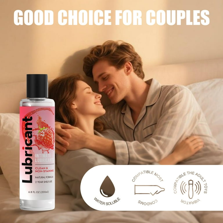 No Rinse Water-Based Personal Lubricant, Strawberry Flavored Lube, Intimate  Longlasting Non-Sticky Gel for Couples Massage (Strawberry) - Walmart.com