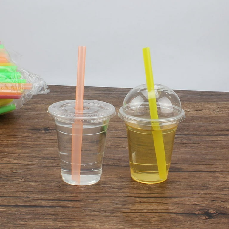 100 Pack Disposable Jumbo Plastic Straws for Drinking Smoothies & Bubble  Boba Tea, Individually Wrapped Large Wide Fat Straw for Milkshakes, 10x0.5  in 