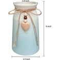 thumbnail image 5 of Elegant Ceramic Vase | 6-Inch Flower Vase with Jute Rope & Heart Charm | Modern, Farmhouse, & Boho Home Décor, Blue Color, 5 of 7
