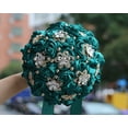 thumbnail image 3 of Namzi Artificial Bridesmaid Bouquet 1 Piece, Decorated with Ribbons Rhinestones, Elegant Faux Floral Arrangement for Wedding Ceremonies Photo Shoots,Gold, 3 of 4
