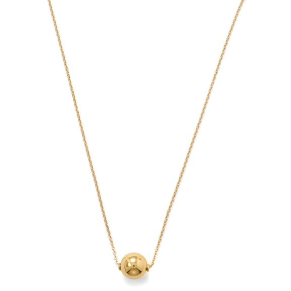 Single Polished Bead Necklace Gold-plated Sterling Silver