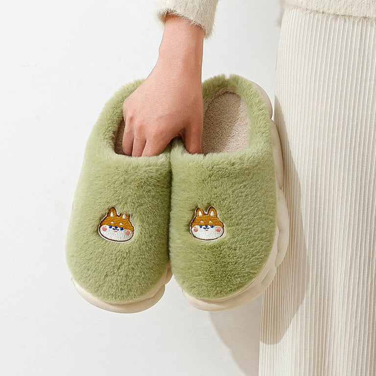 Sheepskin Slippers Womens Slippers Fluffy Slip On Ghsohs Slippers