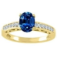 thumbnail image 2 of Tommaso Design� Oval 7x5mm Created Blue Sapphire Solitaire Engagement Ring, 2 of 8